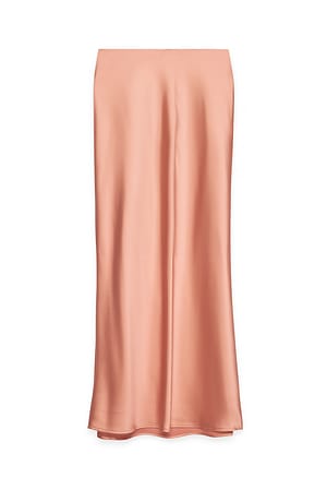 Peach Midiskjørt i sateng