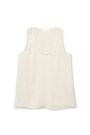 Cream Tanktopp med rund hals