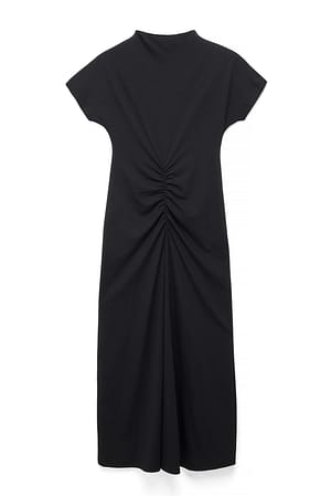 Black Scrunch T-shirt Dress