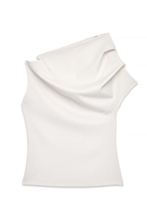 Light Beige Topp med skulpturala axlar
