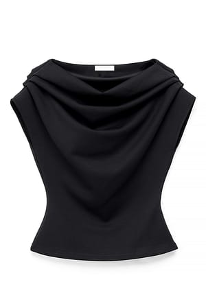Black Sculptural Scuba Top