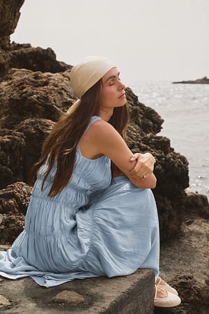 Light Blue Maxi-jurk met naaddetail