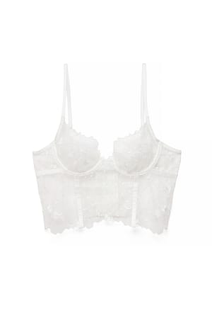 White Corset met paillettenborduursel