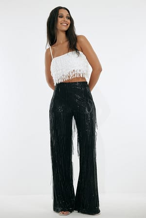 Black Broek met pailletten