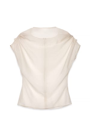 Cream Genomskinlig asymmetrisk topp