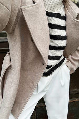 Taupe Manteau court