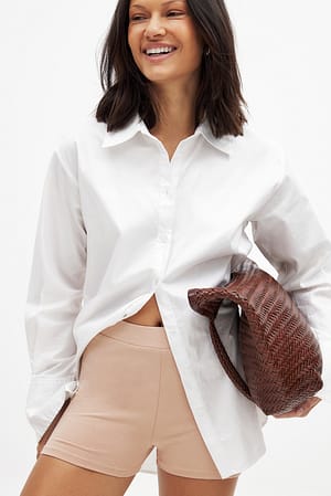 Beige Korte biker shorts