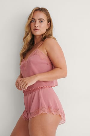 Dusty Rose Spetsshorts