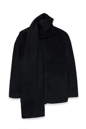 Black Korte jas met sjaaldetail