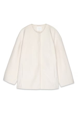 Offwhite Korte jas met sjaaldetail