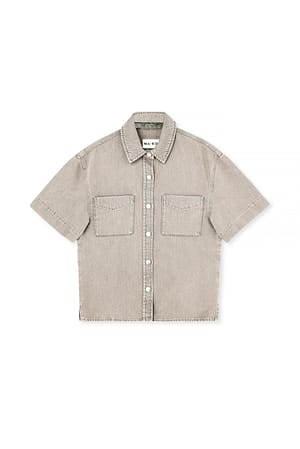 Sand Kurzärmelige Jeanshemdbluse