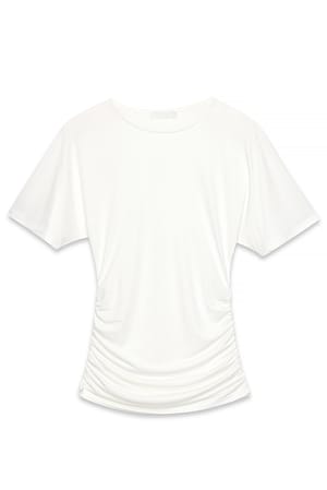 White Jersey top met korte mouwen