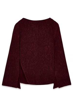 Burgundy Bluse mit Seitenschlitz