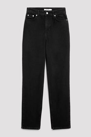 Deep Black Organische jeans met zijsplit