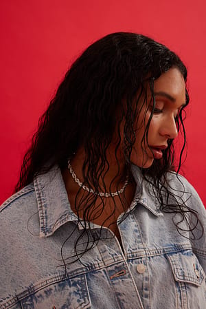 Silver Silver Plated Twisted Ring Necklace