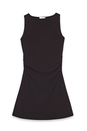 Brown ärmelloses Jersey-Minikleid