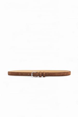 Tan Slim Suede Belt