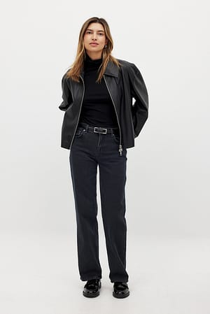 Dark Grey Jean droit slim