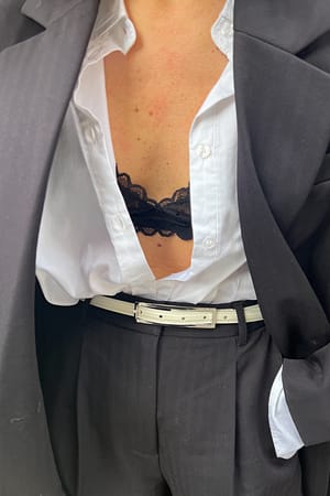 Offwhite Ledergürtel
