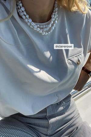 Cream Pocket Detail T-shirt