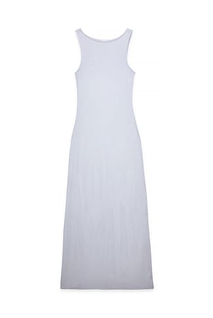 Light Blue Mouwloze Soft Line maxijurk met boothals