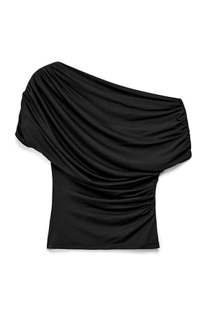 Black Soft Line drapiertes Oberteil