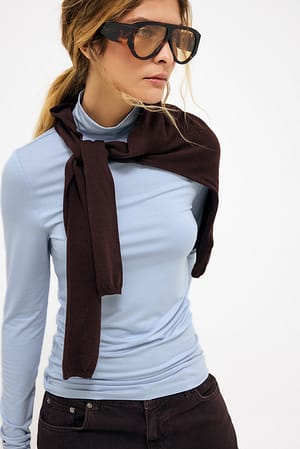 Light Blue Soft Line Oberteil mit Rollkragen