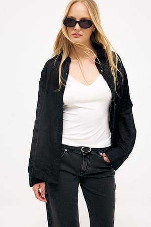 Black Soft Oval Acetate Sunglasses