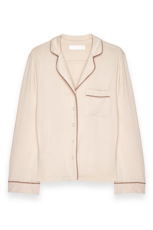 Cream weiches Pyjama-Shirt
