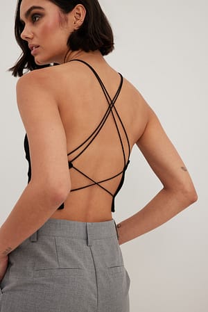 Spaghetti Strap Back Detail Top