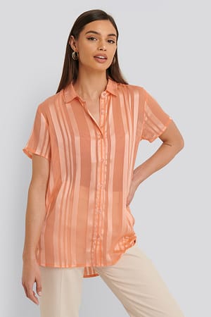 Peach whip pink Kurzarm-Oberteil