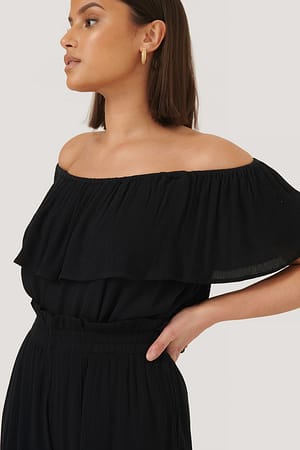 Black Off Shoulder-Topp
