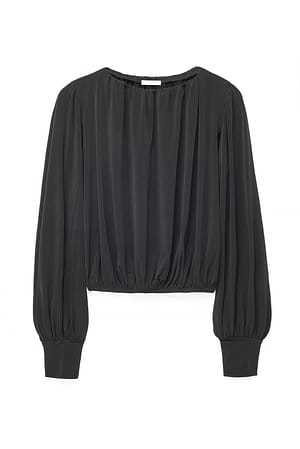 Black Blouse met splitmouwen