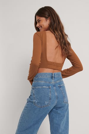 Rust Deep Back Ribbed Top