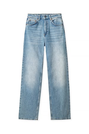 Light Blue Straight High Waist Jeans