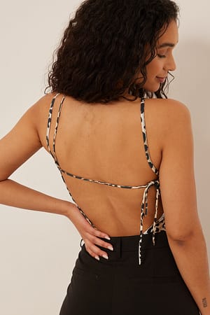 Leopard Print Träger-Oberteil mit Rücken-Detail
