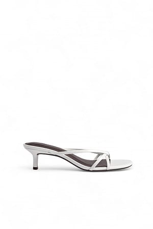 Offwhite Strappy Kitten Heels