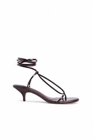 Burgundy Strappy Tie Heels