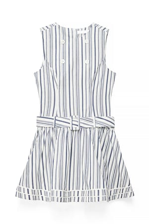 Blue/White Stripe Striped Cotton Mini Dress