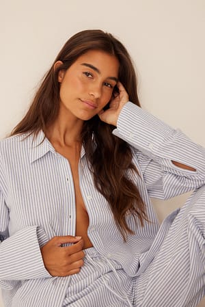 Blue Stripe Oversized overhemd met strepen