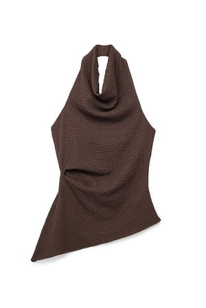 Brown strukturiertes Oberteil mit Neckholder