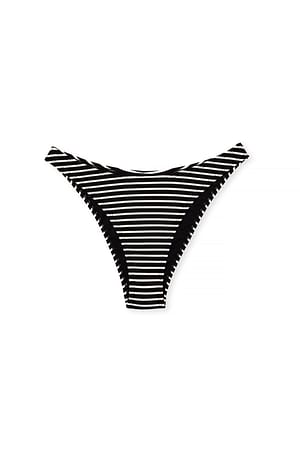 Black/White Structured High Cut Bikini Panty