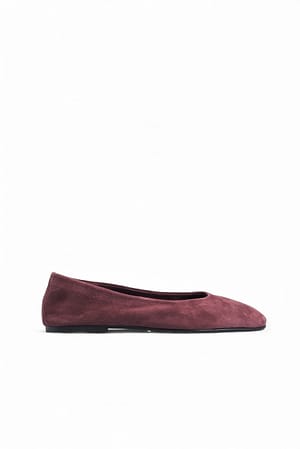 Burgundy Ballerinas aus Wildleder