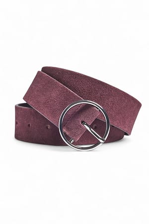 Aburgine Comb Suede Round Buckle Belt