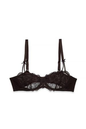 Dark Brown Sugar Bow Balconette Bra