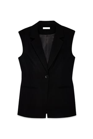 Black Tailored Blazer Vest