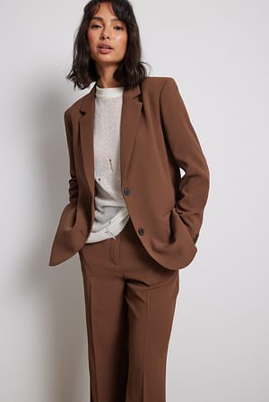 Brown Taillierter Blazer regular