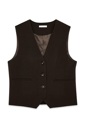 Brown Tailored Regular Vest