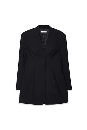 Black Tailored Sculpted Blazer Mini Dress
