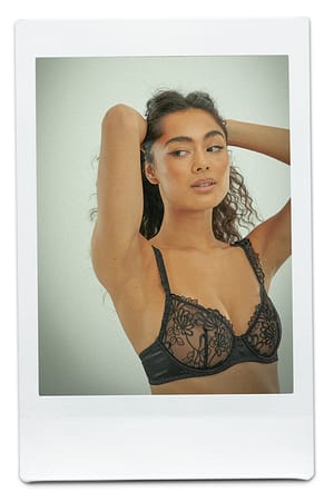 Black Soutien-gorge en dentelle à armatures